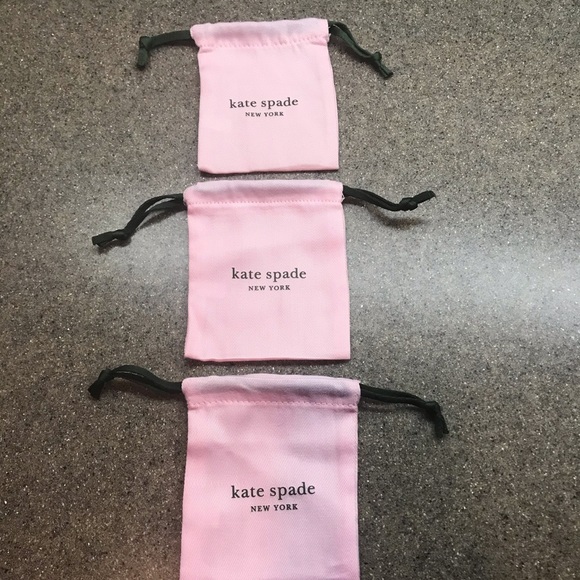 ♠️3pack Kate Spade Pink Jewelry DrawString Bags